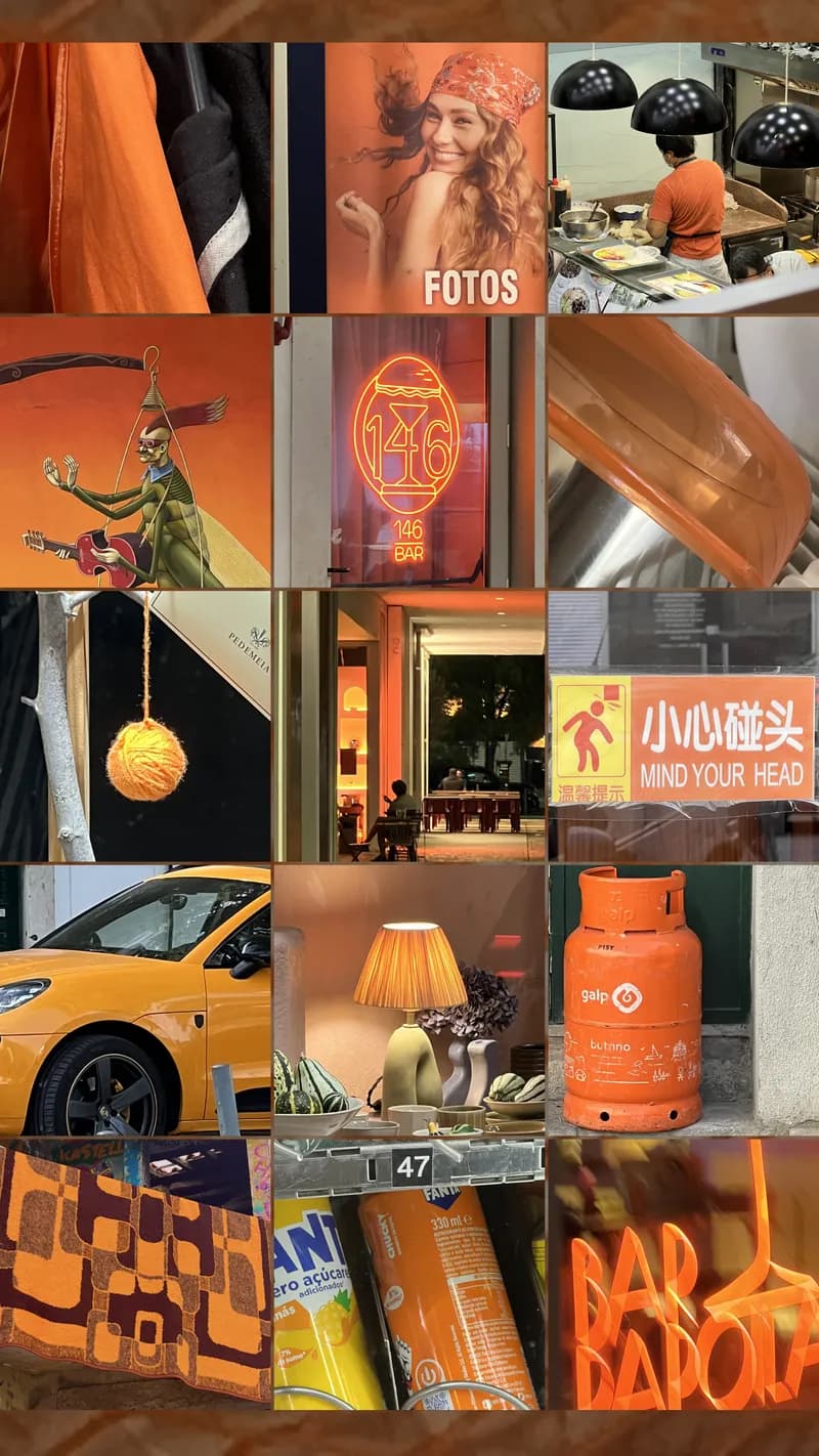 Orange color hunt grid